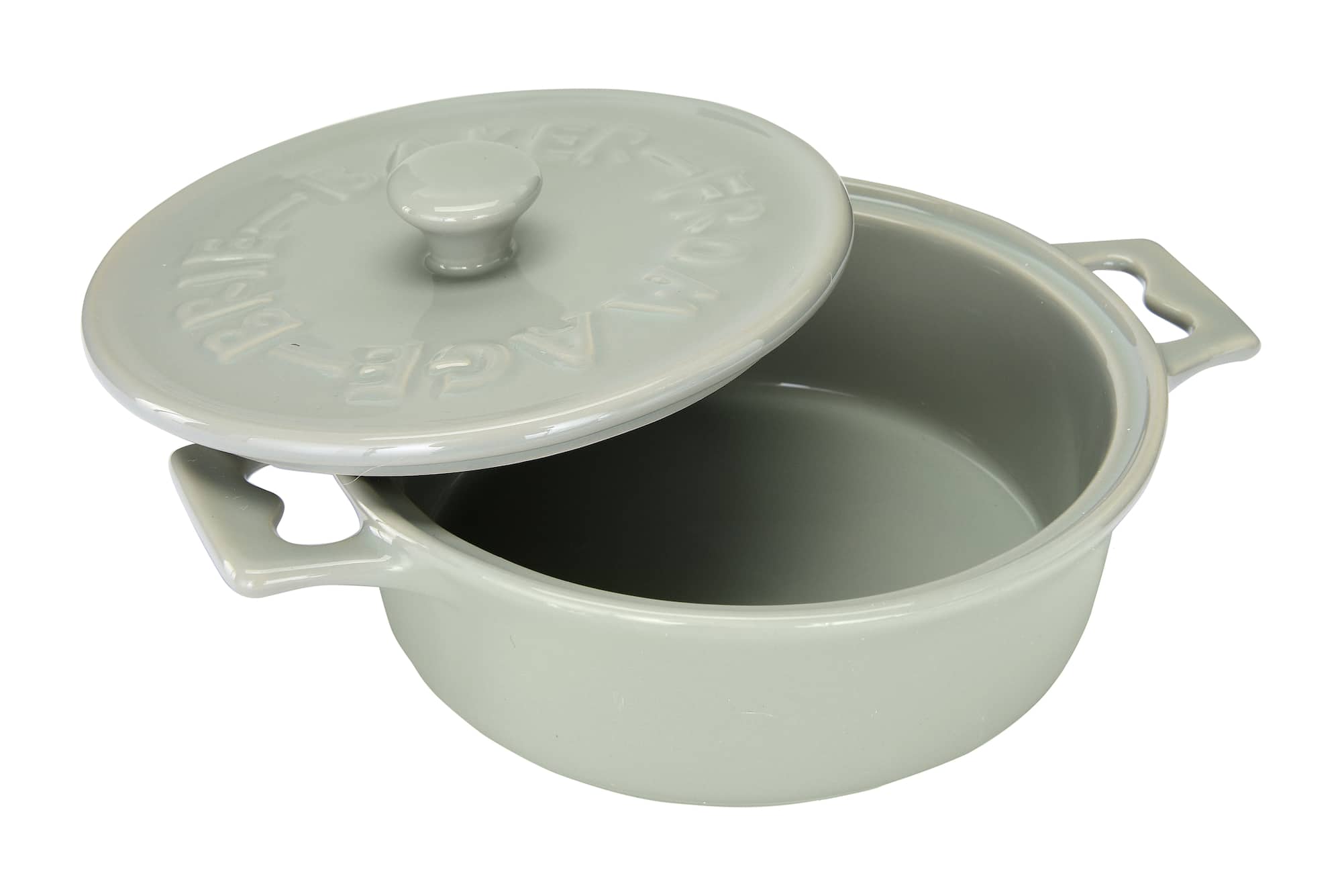 Hello Honey® Farmhouse Round Lidded Stoneware Brie Bakers with Wood Spreaders Set
